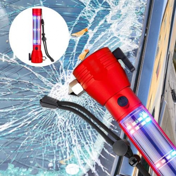 All-in-1-Auto-Sicherheitshammer-Taschenlampe Multifunktions-Wiederaufladbares Notausstiegs-Kit  SOS-Signal Kompass Sicherheitsgu