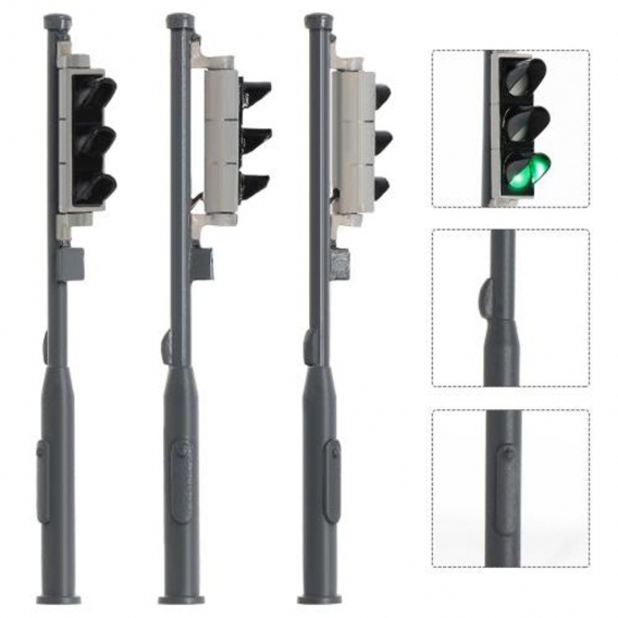 3x Mini Zug Ampel LED Signal Stopplichter Zebrastreifen Signallichter Straßenschild 3V für Park Zug Eisenbahn Landschaftslayout 