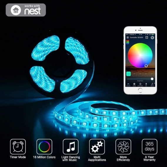 Smart WiFi LED RGB Lichtstreifen-Musikcontroller für Alexa Google Home