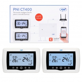 More about Smart Thermostat PNI CT400 drahtlos, mit WiFi, 2-Zonen-Steuerung über das Internet, für Wärmekraftwerke, Pumpen, Magnetventile, 