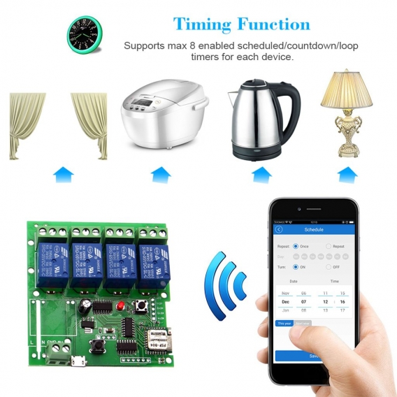 eWeLink USB DC5V Wifi Switch Wireless Relay Module Smart Home Automation Modules Phone APP Remote Control Timer Switch Alexa Goo