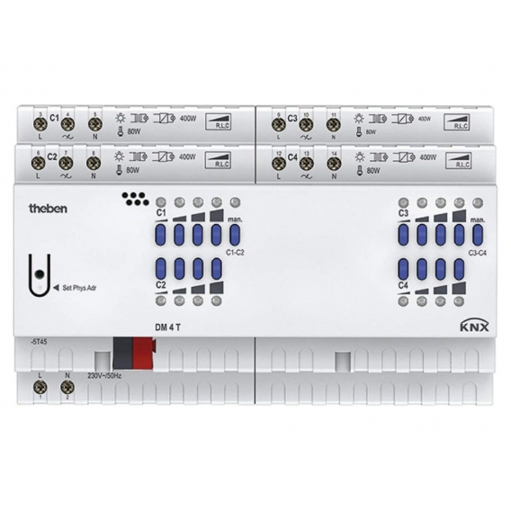 Theben 4940275 FIX2-Modul DM 4 T KNX Dimmaktoren 4K.