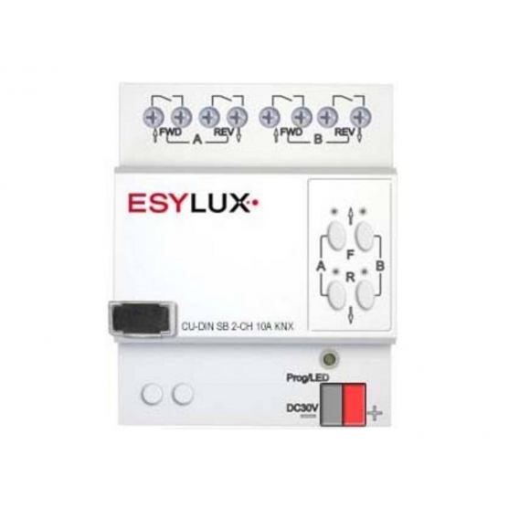 EsyLux EC10430343 Jalousieaktor CU-DIN SB 2-CH 10A KNX 4fach