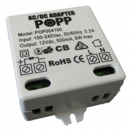 More about Popp POPE004100, 100-240 V, 50/60 Hz, 6 W, 12 V, 0,2 A, 500 mAh