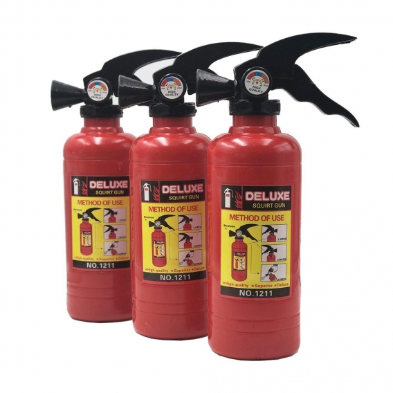 Feuerlöscher Wasserspritze XL 18cm 3er Pack Mitgebsel Feuerwehr Mottoparty