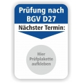 1000 Stück Grundplakette für Prüfplakette BGV D27 nächste Wartung mit Firmeneindruck