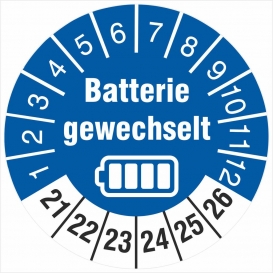 More about 200 Prüfetiketten Batterie gewechselt 30 mm Batteriewechsel 2021-2026