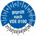 50 Prüfetiketten  nach VDE 0100 2021-2026 18 mm Prüfplaketten