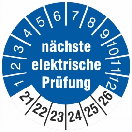 More about 50 Prüfplaketten 30 mm Prüfetiketten nächste elektrische Prüfung 2021-2026