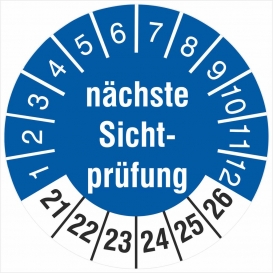 More about 100 Prüfetiketten 30 mm nächste Sichtprüfung 2021-2026 Prüfplakette