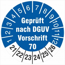 More about 50 Prüfetiketten 18 mm  DGUV Information Vorschrift 70 Fahrzeuge 2021-26