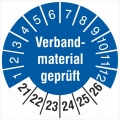 2500 Prüfetiketten Verbandsmaterial  18 mm 2021-2026 Prüfplaketten