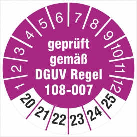 More about 50 Prüfetiketten 18 mm Lagereinrichtungen  DGUV Regel 108-007 2020-2025