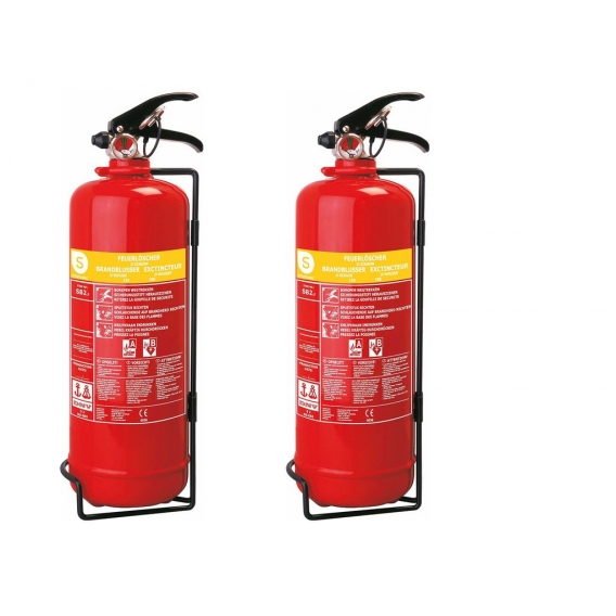 2er-Set Schaumlöscher Feuerlöscher 2 Liter, Feuerklassen A, B