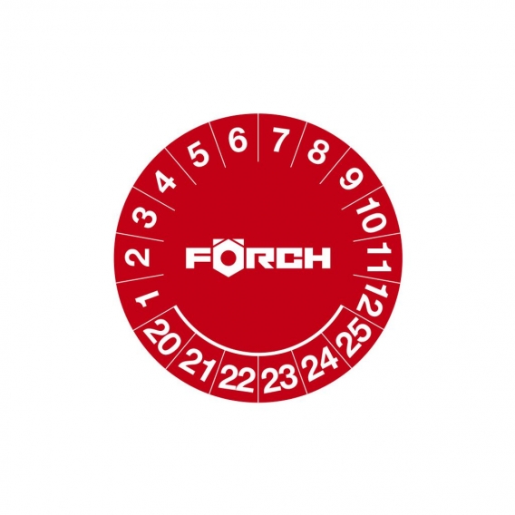 FÖRCH Prüfplaketten | PRÜFPLAKETTEN (48) 30MM ROT