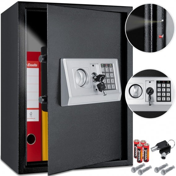 KESSER® Elektronischer Safe Tresor Geldschrank Wandtresor Wandsafe 50x35x34,5, Farbe:Schwarz