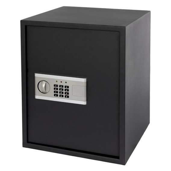 ECD Germany Safe Digitaler Elektronischer Tresor mit Alarm, 40x50x40 cm, Schwarz, Metalltresor mit Doppelbolzen Verriegelung, Mö