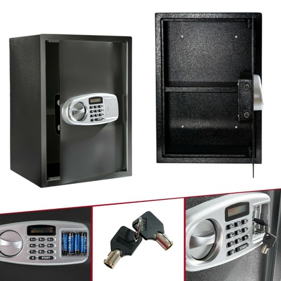 AREBOS Tresor Safe Elektronischer Möbeltresor Schranktresor Wandtresor Digital Schwarz