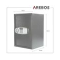 AREBOS Tresor Safe Elektronischer Möbeltresor Schranktresor Wandtresor Digital Schwarz