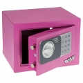 HMF 46126-15 Möbeltresor Elektronikschloss Safe Tresor klein mit Zahlenschloss, 23 x 17 x 17 cm, Pink