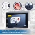 Anadol Tresor Deluxe Elektronischer-Safe mit Zahlenschloss Fingerabdruck-Sensor Doppelbolzen Verriegelung Stahl-Safe 16 Liter Ei