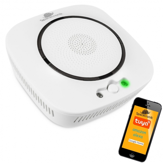 Smart Home CO Melder WiFi, Kohlenmonoxidmelder, Detector, Smartphone APP, Alexa Google Home Tuya, Spacetronik SL-DC01