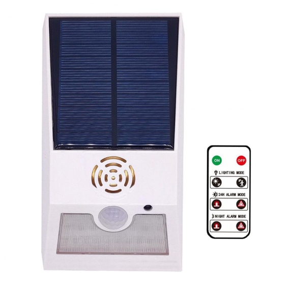 Solaralarm Sound Bewegungsmelder Lichtalarm, 129db Farbe Weiß