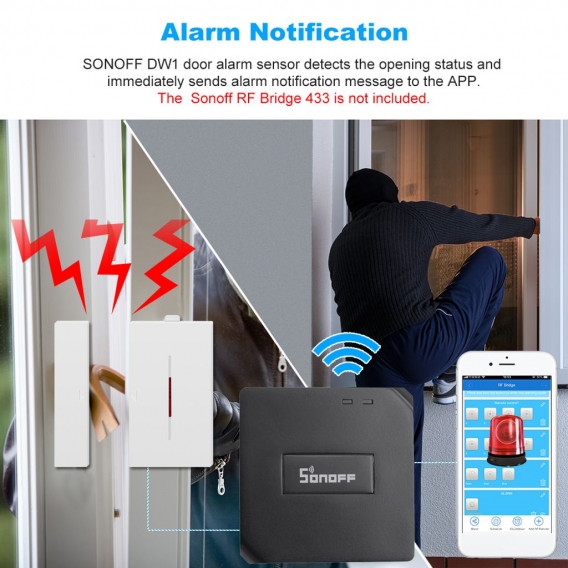 5 ST°îCKE SONOFF DW1 Sensor 433 Mhz T°îr Fenster Alarm Sensor Wireless Automation Diebstahlwarnanlage Kompatibel Mit RF Br°îcke 