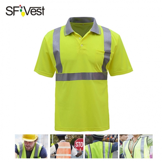 SFVest 4006 Reflektierendes T-Shirt Arbeitssicherheitskleidung Arbeitskleidung Kurzarm Reflektierendes Sicherheitshemd Atmungsak