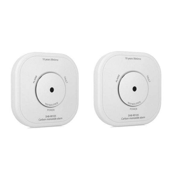 2er Set Zusatz CO Melder mit extra Warnsignal per App - SmartHome PRO Serie