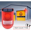 Solar Sound & Light Alarm Bewegungssensor 110 Dezibel Sirene Sound Alert & 6LEDs Flash Warning Strobe Sicherheitsalarmsystem für