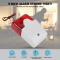 Wired Blinklicht Strobe Sirene DC 220V Sound Alarm Rotlicht Sound Sirene Home Security Alarm System, 2pc