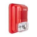 Feueralarmsirene Sicherheitshupe Summer 12VDC 24V Ton und Licht Feuerwarnung Blitzsirene,Rot, 1pc