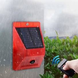 More about Solar Alarm Licht, Schallalarm Blitzlicht Bewegungssensor Sicherheitsalarm Warnblinklicht, 129db 8 LED Rotlicht IP65 Wasserdicht