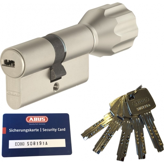 ABUS EC660 Knaufzylinder Länge Z40/K55mm (c＝95mm) mit Sicherungskarte und 5 Schlüssel, SKG** Bohrschutz