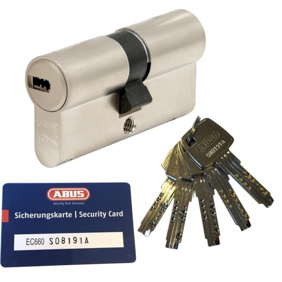 ABUS EC660 Doppelzylinder Länge (a/b) 30/45mm (c＝75mm) mit Sicherungskarte und 5 Schlüssel, Not-u. Gefahrenfunktion und SKG** Bo