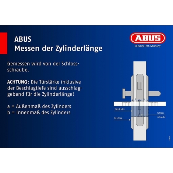 Abus Profilzylinder D6X 10/30 mm, 5 Schlüssel, Codekarte