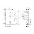 AMF Schlosskasten 140PS DIN Rechts Maß A30xBxC172mm Maß E 24mm Dornm.60mm