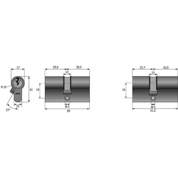 Profildoppelzylinder C 73 N 50/60mm Not-Gefahrenfunktion beidseitig 3 Schlüssel