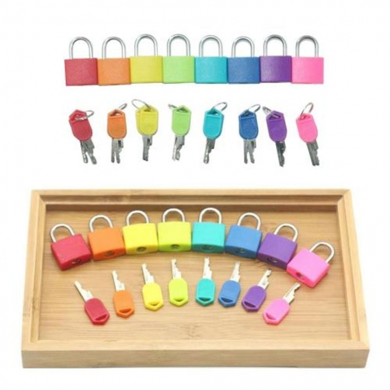 2-3er Pack 8x Key Lock Mini-Vorhängeschloss mit Key Home & School Essentials für Gepäck Größe 2 Stk