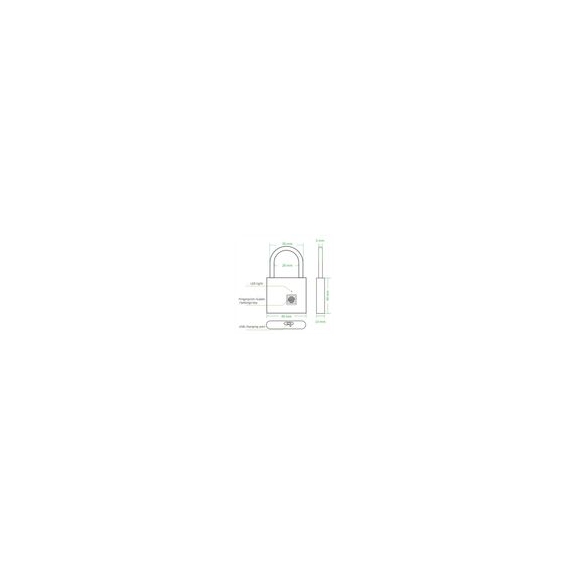 Fingerabdruck Vorhängeschloss, Intelligentes Fingerabdruckschloss, USB-Aufladung, Padlock Lockerschloss aus Zinklegierung, Schlü