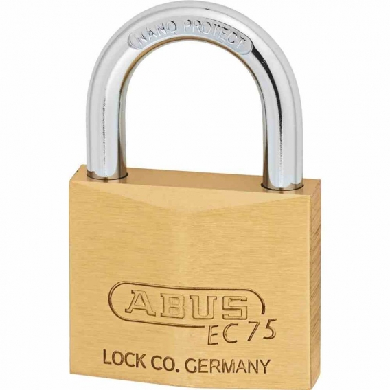 ABUS 806-377 Hängeschloss EC 75/30 Lock-Tag, messingfarben/silber