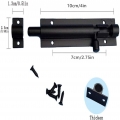 Pyzl 3er-Pack Edelstahl-Schiebetürschlösser mit Schraube, 10,2 cm kleines schwarzes Schiebeschloss für Haus, Hof, Garten, Tor, F