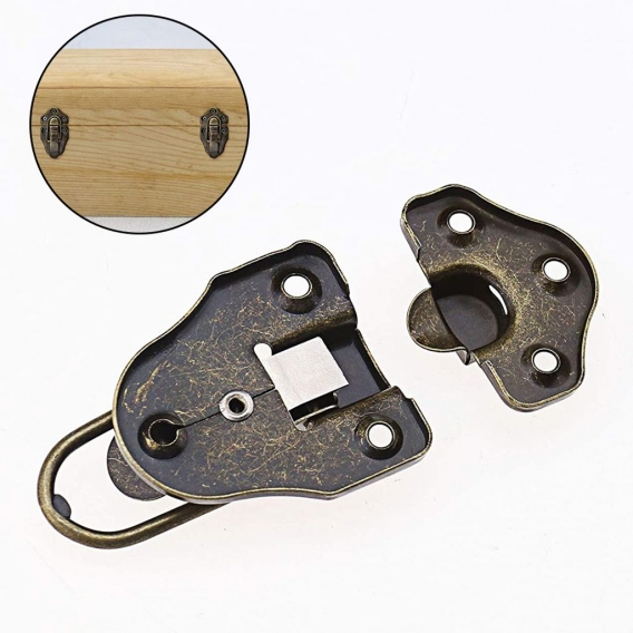 Eisen Antike Hasp Scharnier Haken Verschluss Holz Box Haspe Latch Verschluss Verriegelung Retro Hebelverschluss Kappenschloss mi