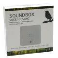 Soundbox Vogelgesang - 12cm / weiß - Vogel Zwitscher Sound Box mit Bewegungsmelder