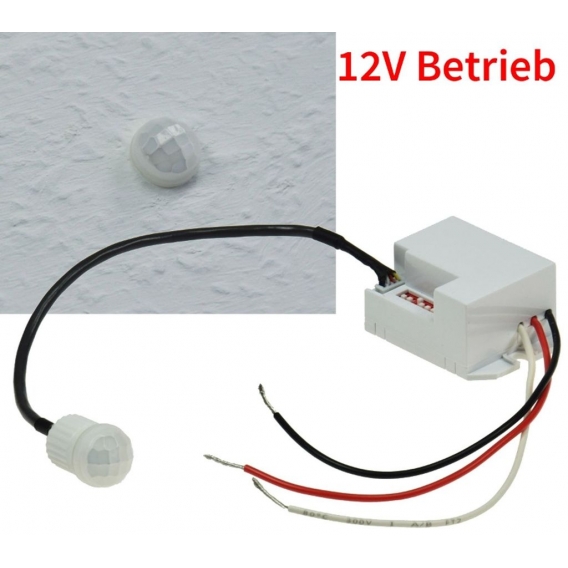 ChiliTec Einbau-Bewegungsmelder CT-PIR Mini 12V 12V DC, 1-60W, LED geeignet, weiß