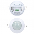 ECD Germany Bewegungsmelder 360° Ø61mm 1200–3000W Weiß, Reichweite 6m, Infrarot Sensor, IP20, programmierbar, Innen/Außen, Einba