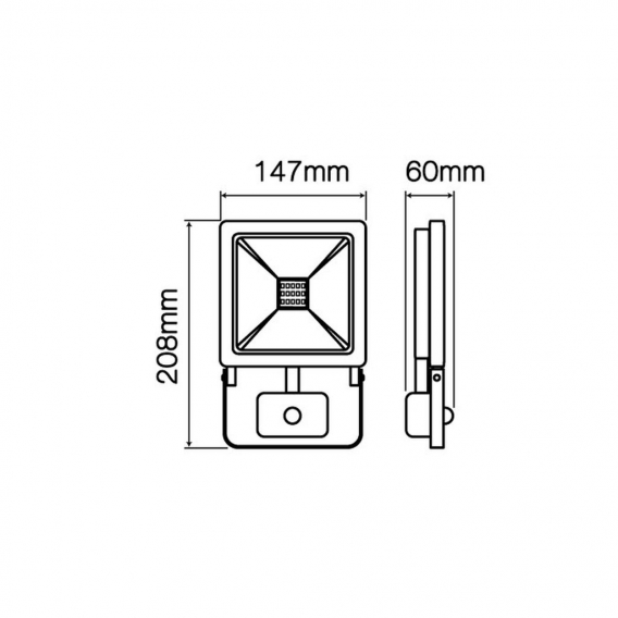 LED line Fluter PHOTON IP65 Wasserdicht Strahler 30W Neutralweiß 4000K 2400LM Mit Bewegungsmelder Innen- & Außenstrahler