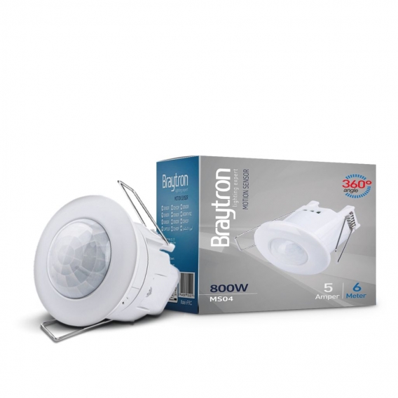 Bewegungsmelder 800W 5A Infrarot Motion Sensor PIR 360° Arbeitsfeld Einbau Melder Reichweite bis 6 Meter für Innenbereich