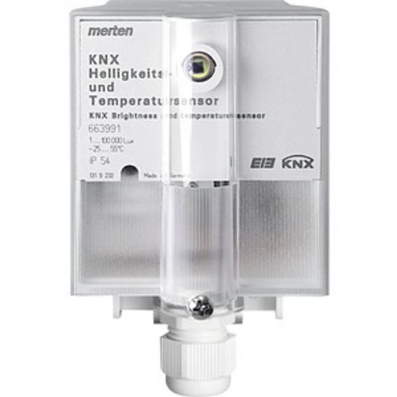 MERTEN 663991 Helligkeits- und Temperatursensor KNX lichtgrau